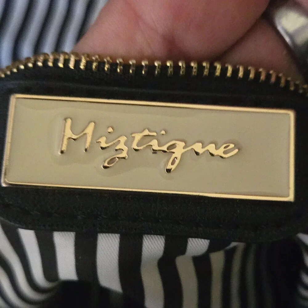 Myztique The Diana Backpack Black Faux Leather Adjustable Zip Snap Closure